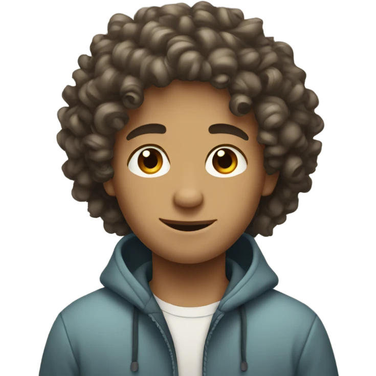 Curly haired white boy emoji