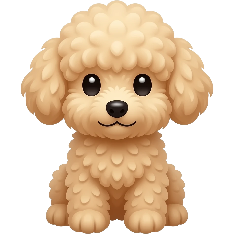 cute stuffed poodle puppy light tan emoji