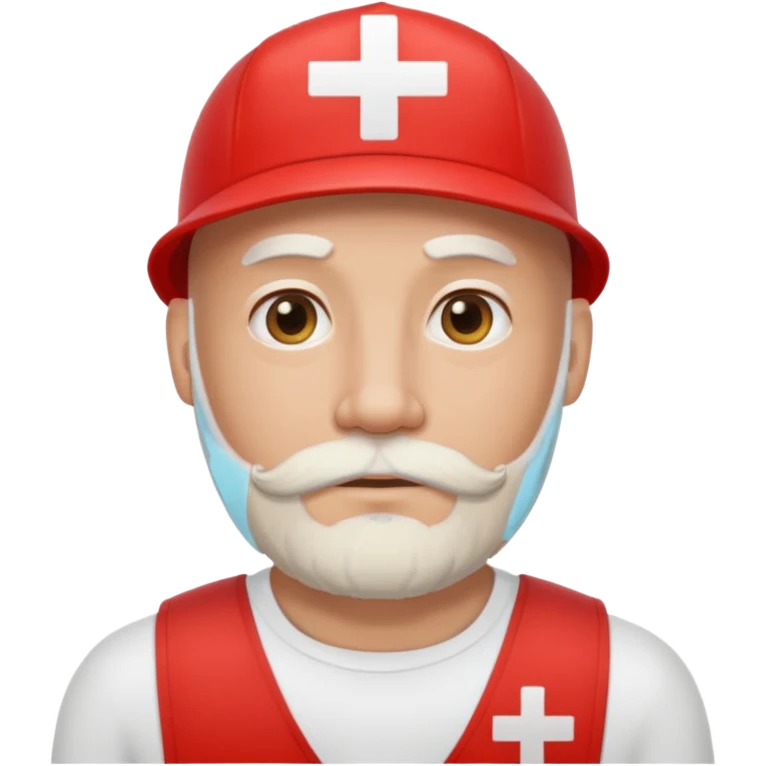 White bald bearded life guard emoji