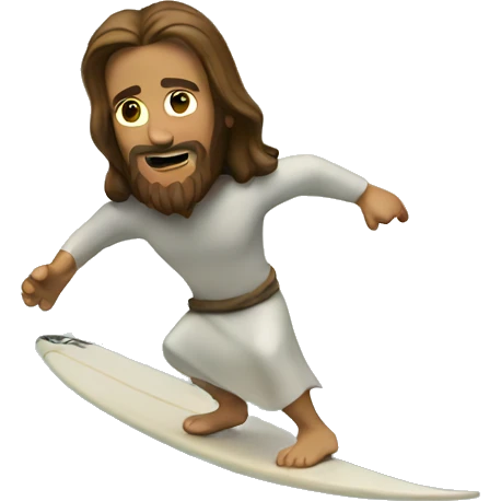 Jesus surfing emoji