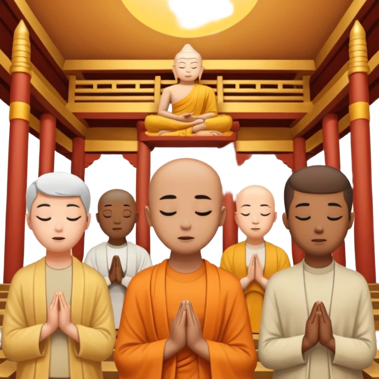 people praying in a Buddhist temple emoji
