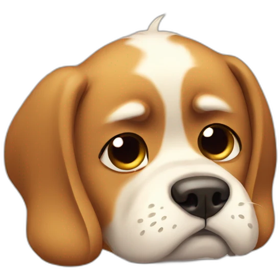 The dog is sad and crying emoji