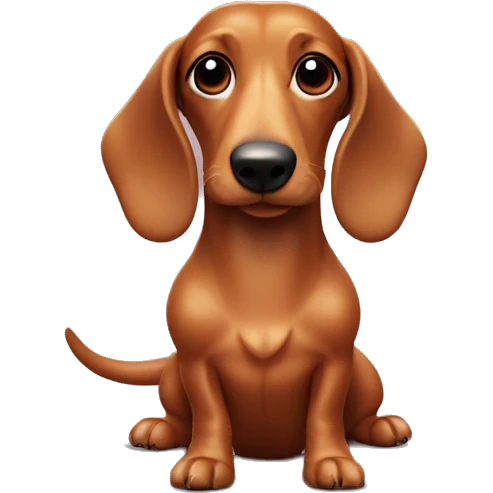 Sausage dog with a bow in it’s hair  emoji