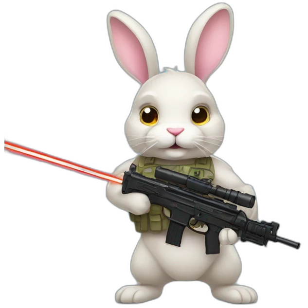 bunny with laser weapon emoji