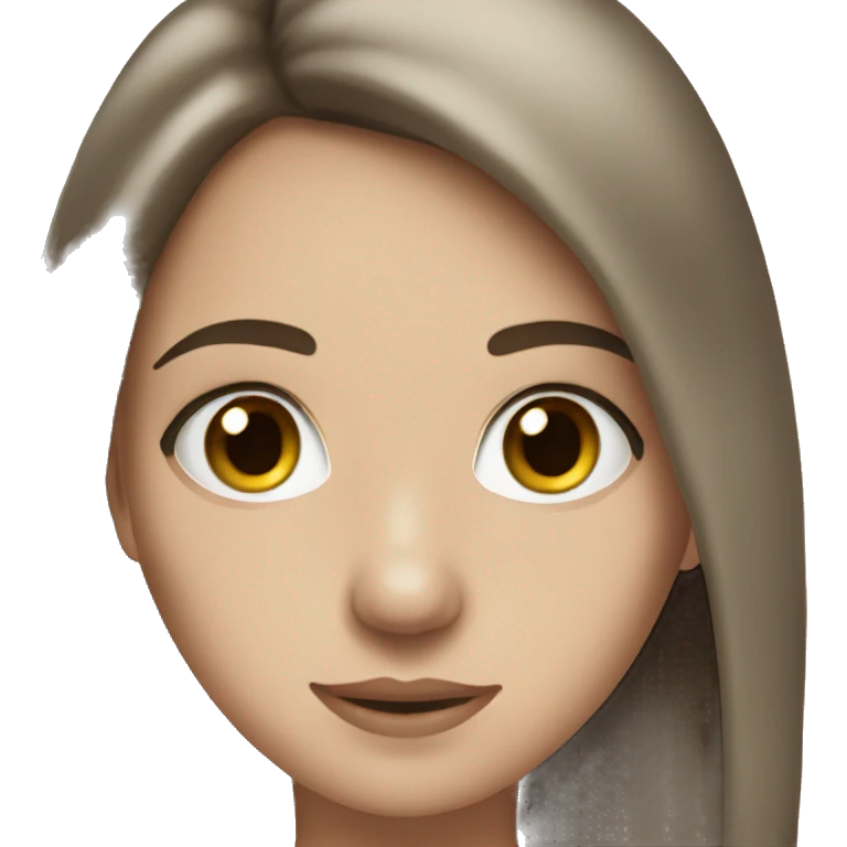 white brunette teen girl with hazel eyes  emoji