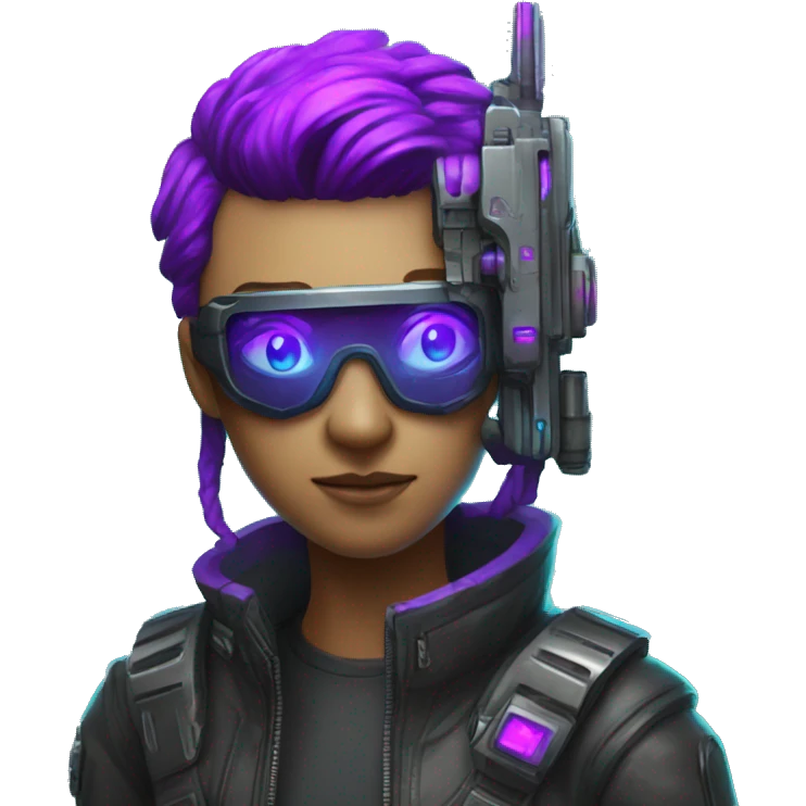agent, laser eyes, cyberpunk, code, cyan and purple colors, only upper body portrait emoji