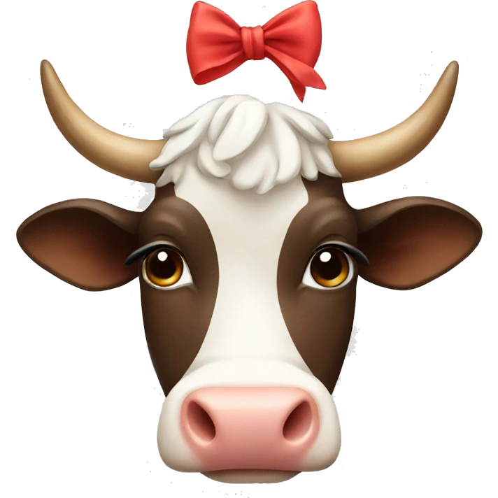 Cow with a bow emoji
