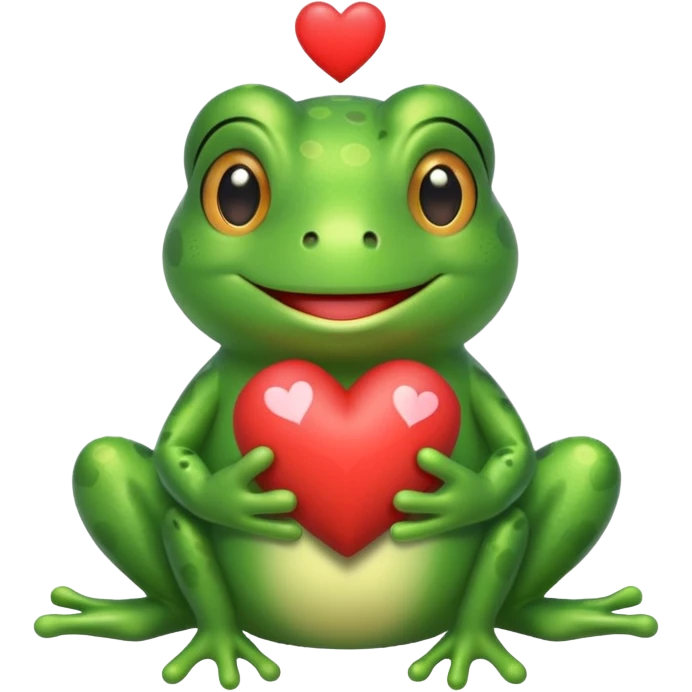 Build a bear frog holding heart emoji