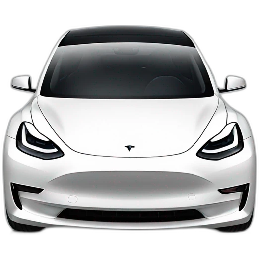 white Tesla Model 3 emoji