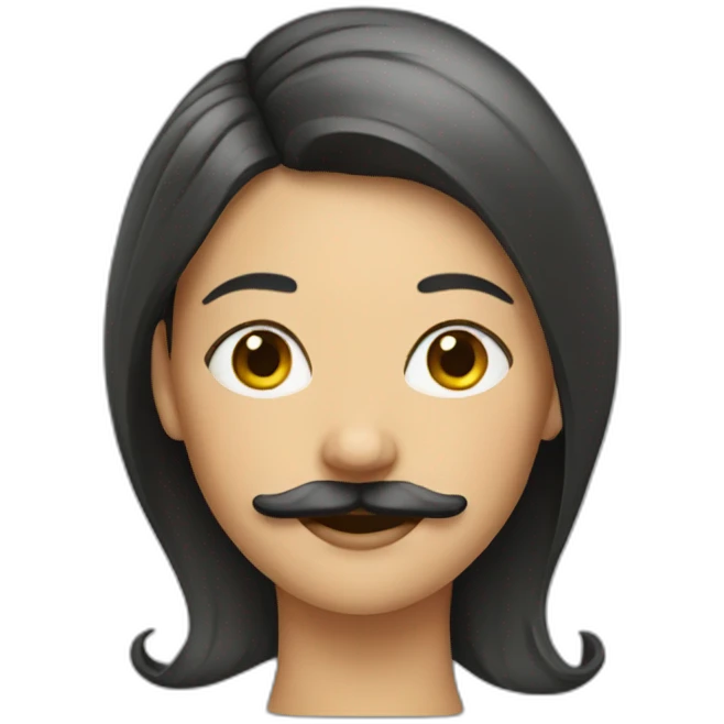 woman with moustache emoji