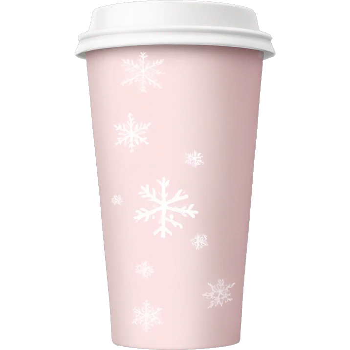 Pastel pink, beige and white snowflakes on a Starbucks cup  emoji