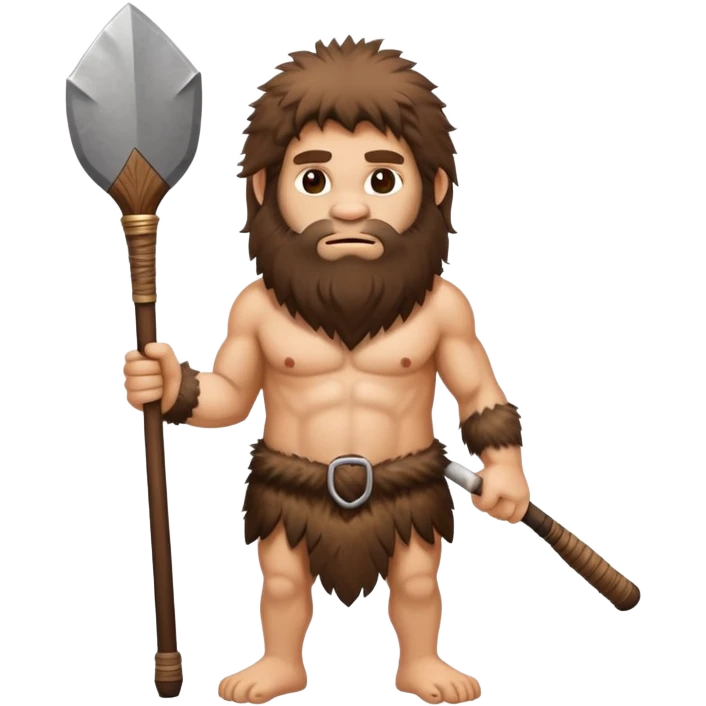 caveman with animal fur clothing and a club emoji