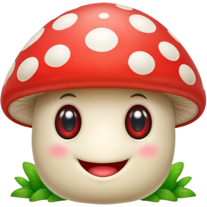 A smiling mushroom with eyes emoji