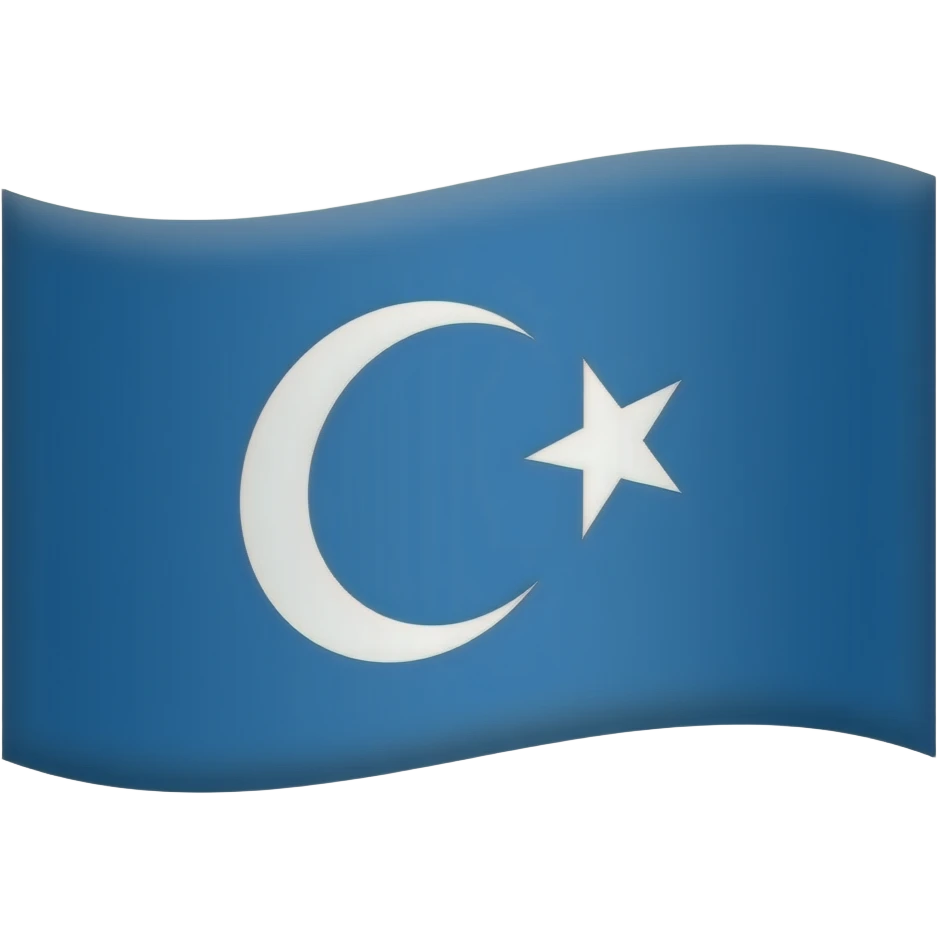 Bir mavi bayrağın üzerine hilal ve yıldız ekle emoji