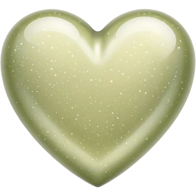 Pastel olive heart with sparkles  emoji