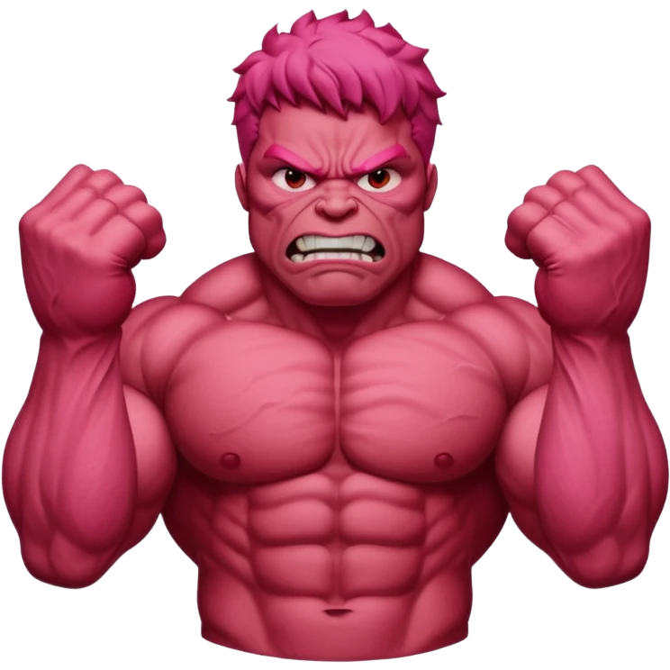 Pink red hulk emoji