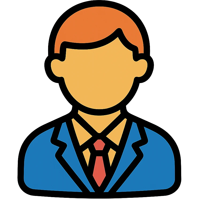 colored icon of a client or customer, simple and modern emoji