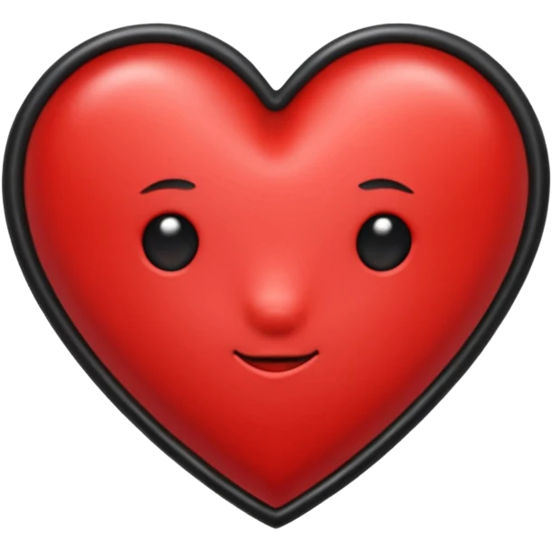 Red heart wearing a black collar emoji