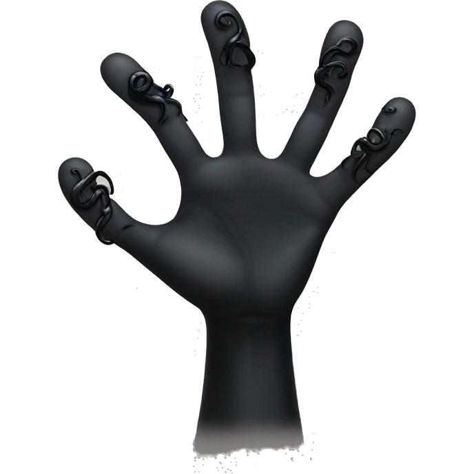 hand with black tentacles around it emoji