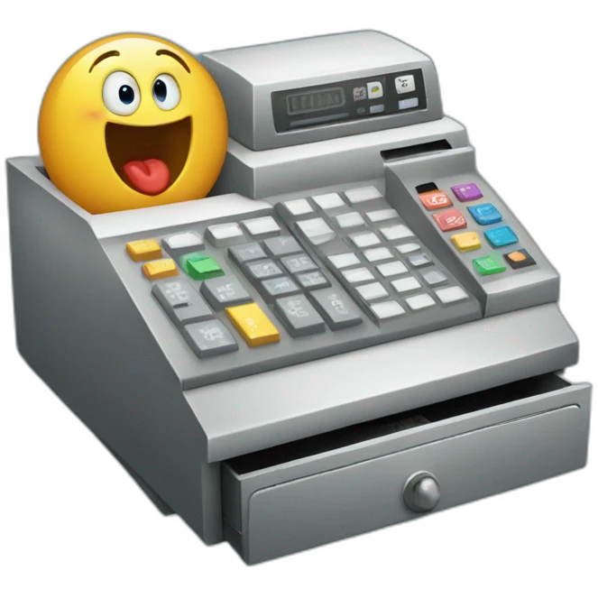 Cash register and bill emoji