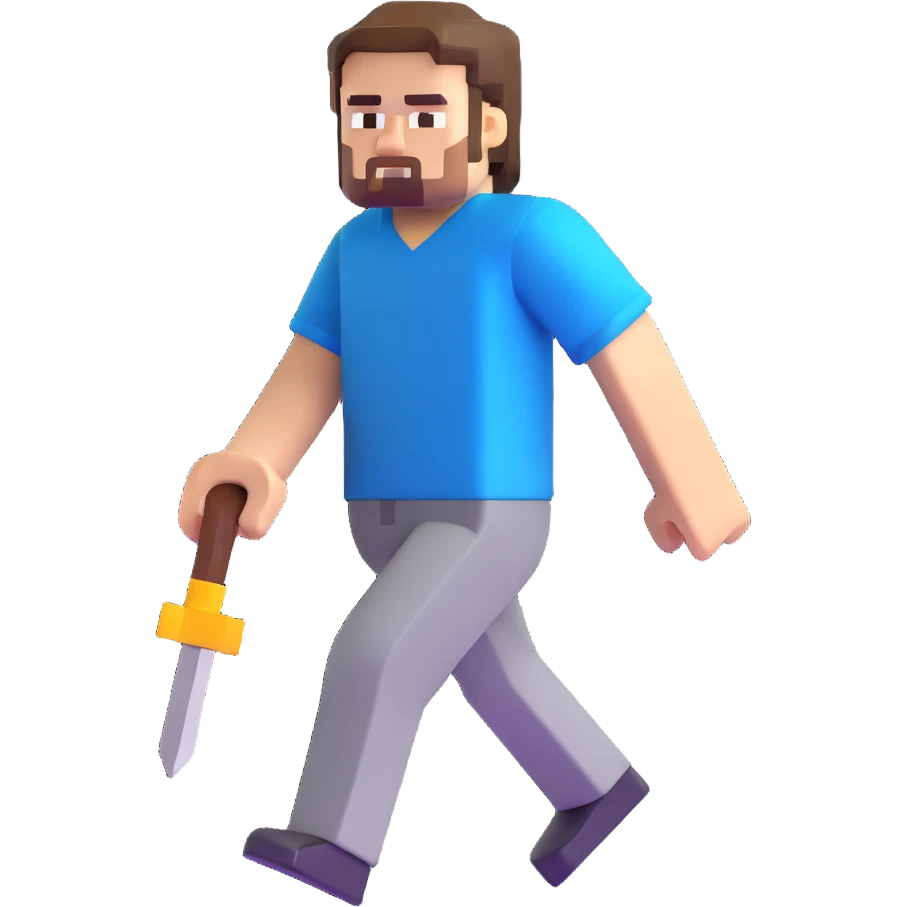 Minecraft character of Jack Black wearing a blue t-shirt emoji