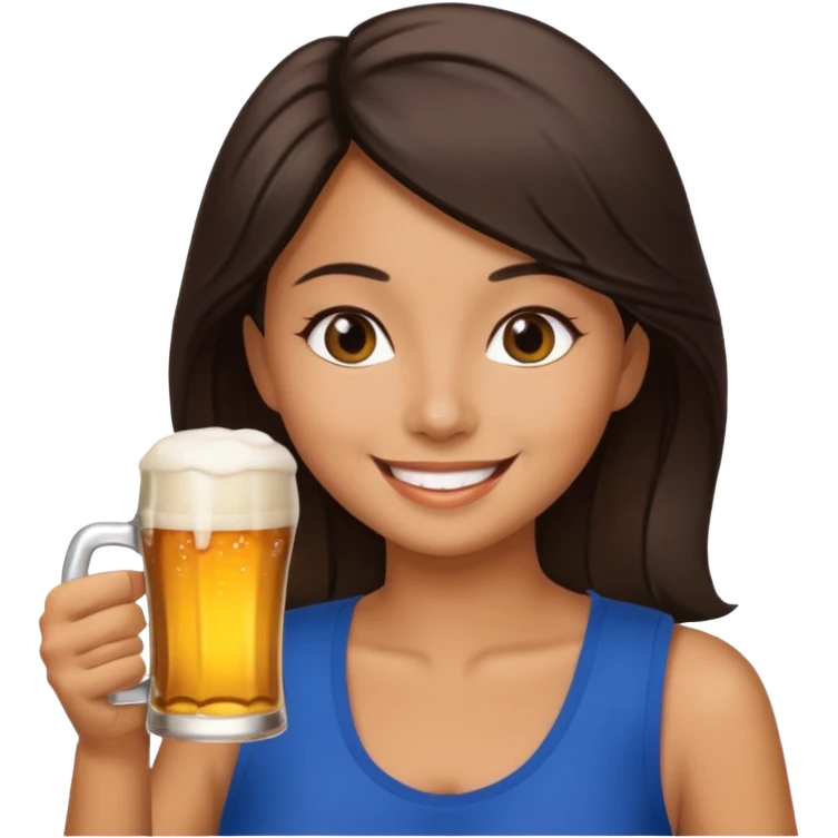 Morena bebiendo cerveza emoji