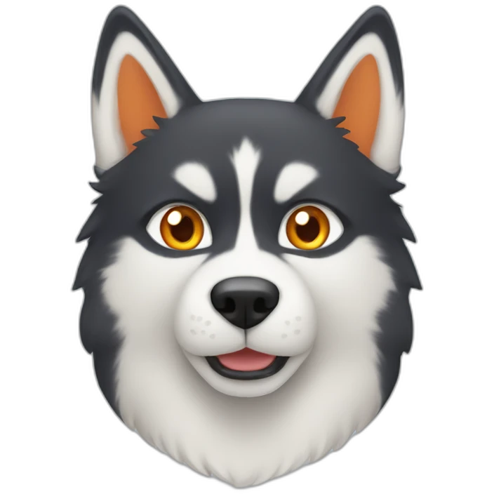 husky and orange cat emoji