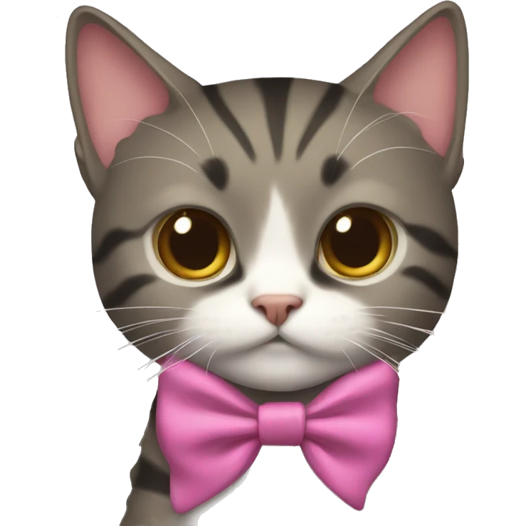 A cat with a bow  emoji