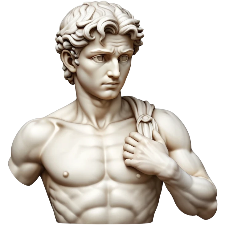 Michelangelo's David sculpture, Renaissance masterpiece, artistic representation of the biblical hero emoji