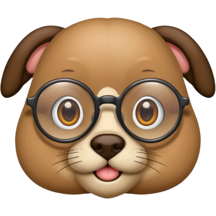 yuvarlak gözlüklü hayvab emoji