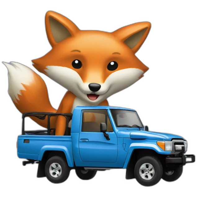 Fox driving a blues toyota landcruiser 70series emoji
