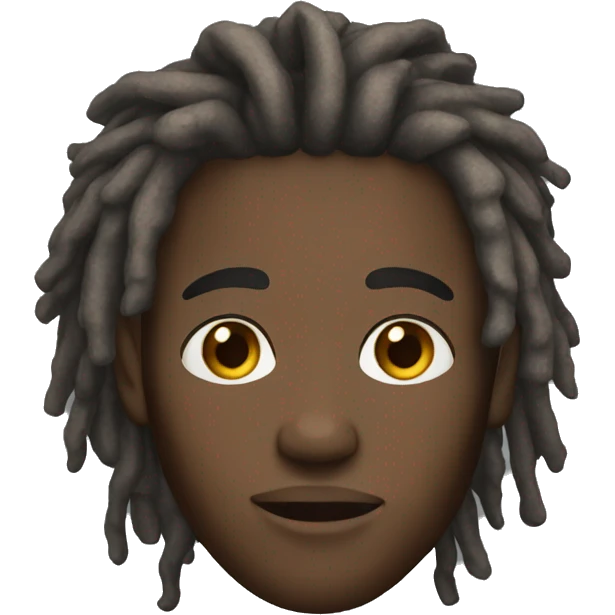 Black guy with short dreadlocks and brown eyes emoji