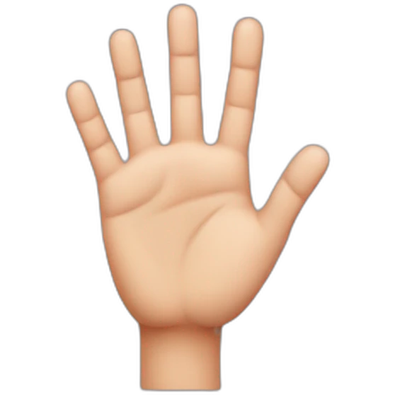 Hand with four fingers emoji