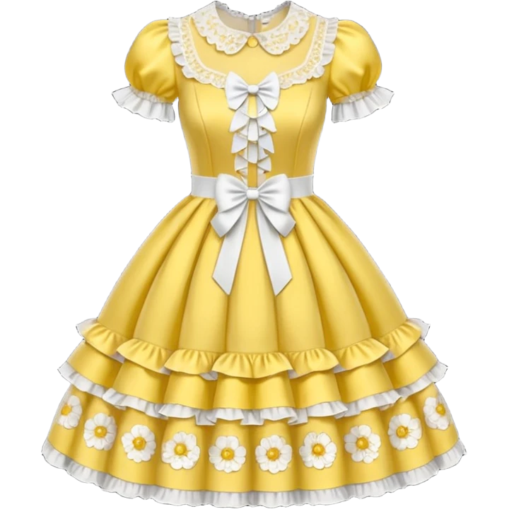 Lolita dress, white and yellow emoji
