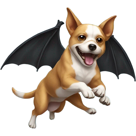 Dog riding bat emoji