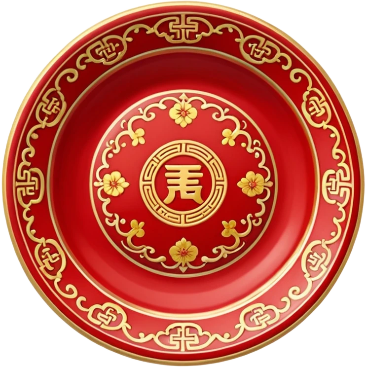 antique chinese red plate  emoji