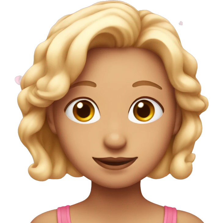 Emoji in love with pink hearts emoji