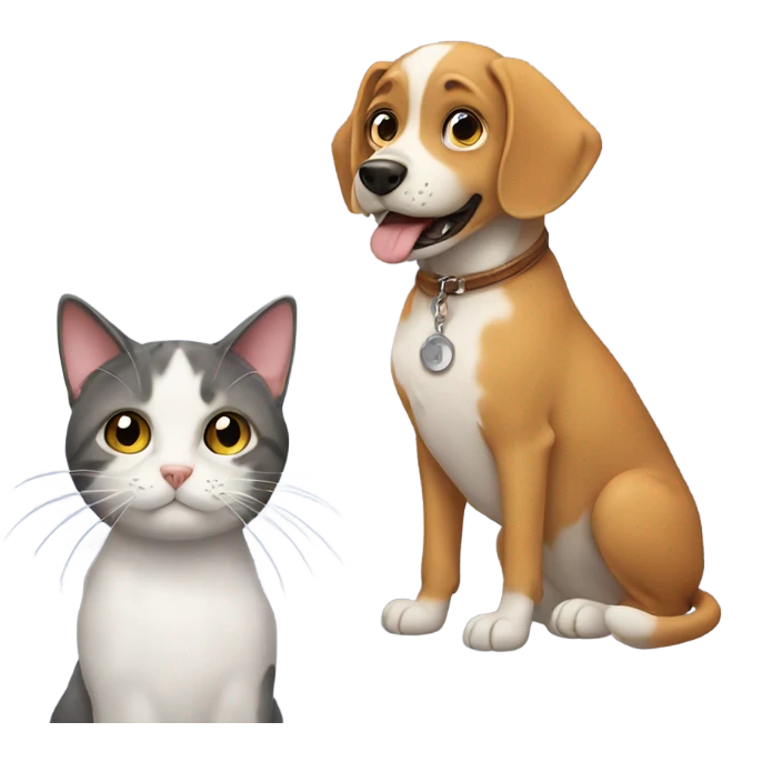 Dog with a cat emoji