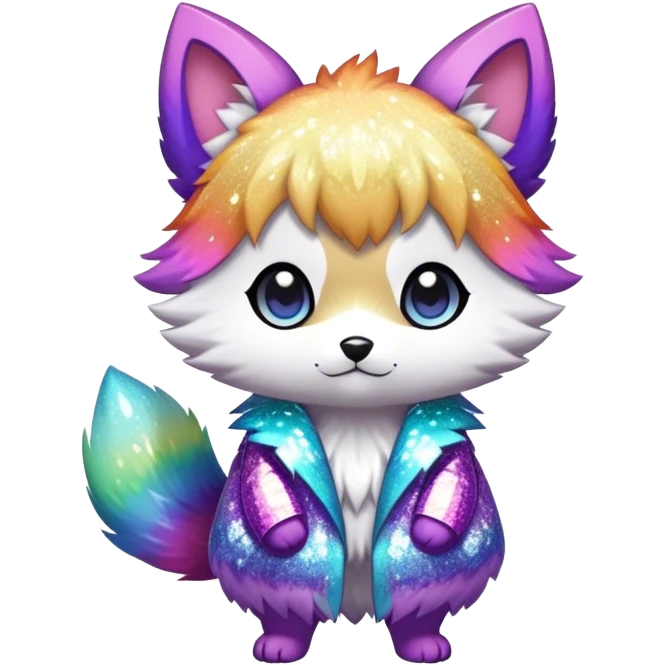  High quality detailed Cute Cool Kawaii stylish Pretty Chibi Fur-Sona Shiny Colorful Sparkly Fakemon Full Body emoji