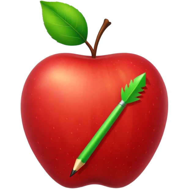 arrow in apple with worm emoji