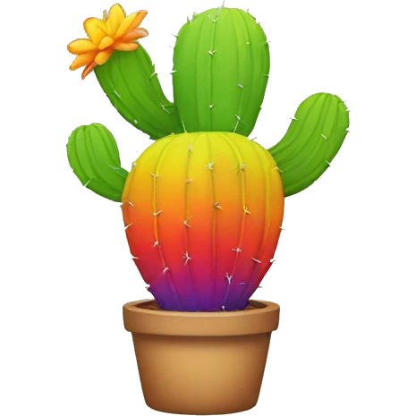 Rainbow cactus emoji