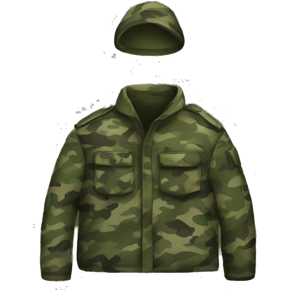 military jacket camouflage no flag emoji