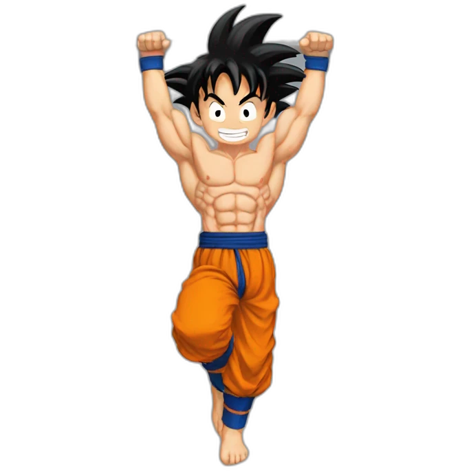 Goku  doing pull ups  emoji