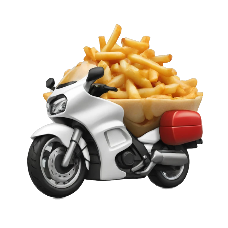 Poutine sur une moto  emoji