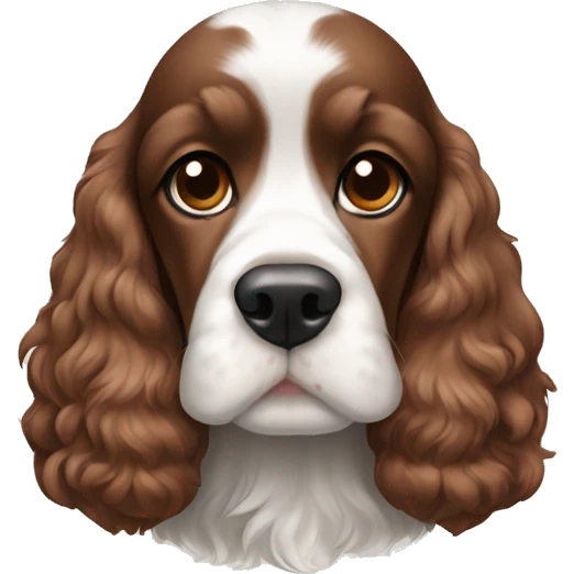 brown white black cocker spaniel emoji