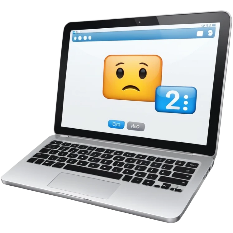 Website error with numbers on laptop emoji