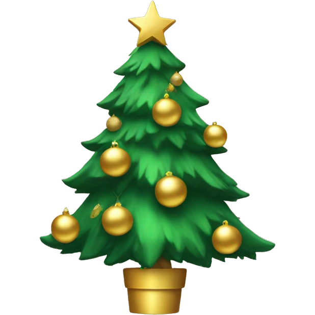 Christmas tree with golden Ornaments  emoji
