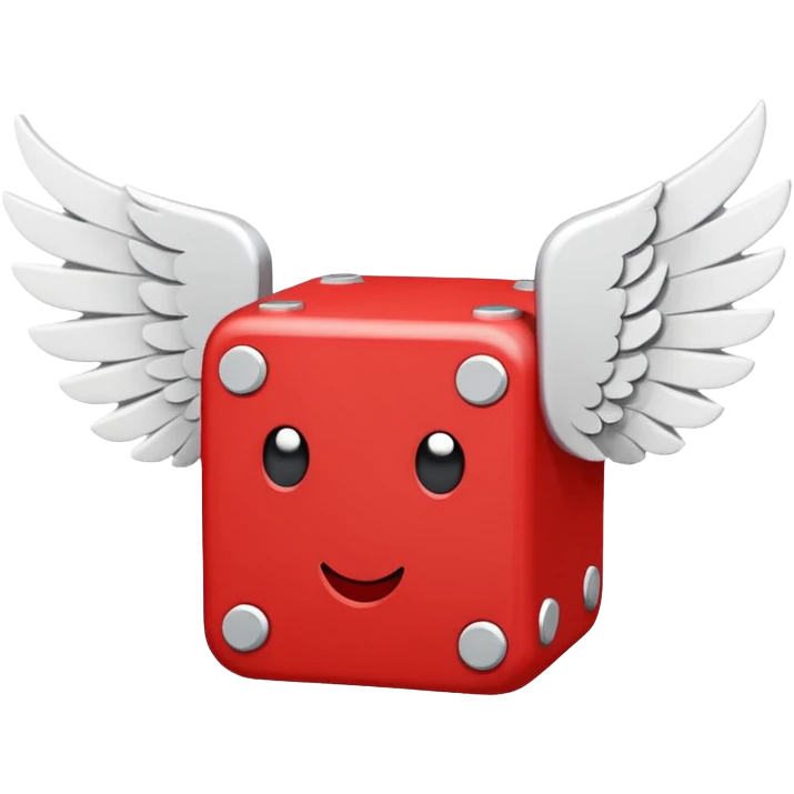 red being the block itself while the white parts are the question marks which are used in all of the lucky blocks, corners, and face. It has 2 white wings on each side like the other Lucky Blocks. It is doing  emoticon: the :3 face. emoji