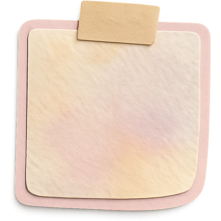 soft pastel cozy memo paper sheet with soft watercolor texture emoji