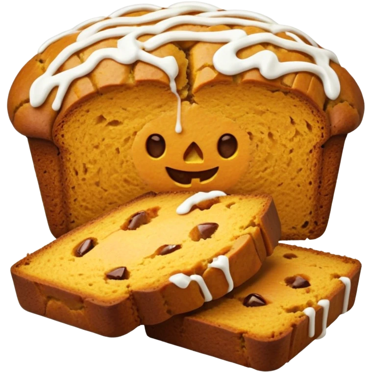 Pumpkin bread with white icing  emoji